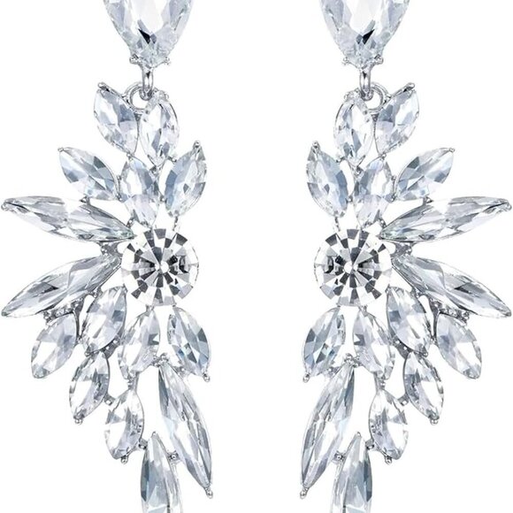 Jewelry - Wedding Bridal Crystal Dangle Earrings for Women Hypoallergenic Statement Jewelr